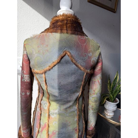 Fur Lined Colorful Coat - Picture 7 of 10